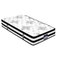 Giselle Bedding Algarve Series 34cm Euro Top Pocket Spring Mattress - King Single, Medium-Firm, High-Density Foam