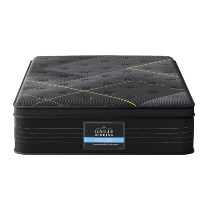 Giselle Bedding Midnight Series King Single Mattress 35cm - Bamboo Charcoal Foam, Pocket Springs, Medium-Firm Support