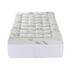 Giselle Bedding Bamboo King Single Mattress Topper 11cm Pillowtop, 1500GSM, Breathable, Hypoallergenic, Machine Washable