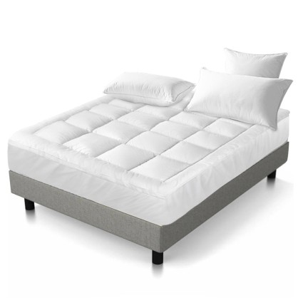 Giselle Bedding Double Mattress Topper - 1000GSM Microfibre Pillowtop Protector, Anti-Allergy, Fits Up to 45cm Mattress