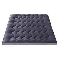 Giselle Bedding 5cm Bamboo Charcoal Queen Mattress Topper - Breathable, Anti-Allergy, Machine-Washable Pillowtop