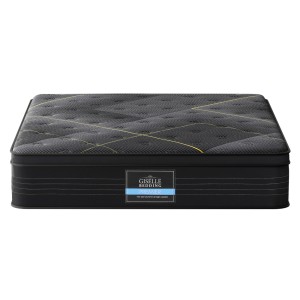 Giselle Bedding Midnight Queen Mattress 35cm Bamboo Charcoal Foam, Pocket Springs, Medium-Firm Euro Top, Black