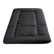 Giselle Bedding 10cm Japanese Floor Mattress Foldable Futon Washable Cover Straps Black 100x200cm 25D