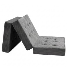 Giselle 15cm Folding Single Mattress Corduroy 3 Fold Portable Guest Sofa Bed 190x90cm Grey Nautical?