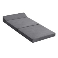 Giselle Bedding Foldable Trifold Mattress Sofa Bed, Grey, High-Density Foam, 184x70x10cm, Washable Cover, Pillow