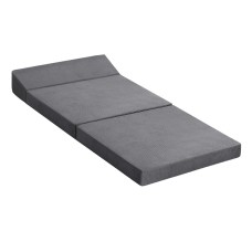 Giselle Bedding Foldable Trifold Mattress Sofa Bed, Grey, High-Density Foam, 184x70x10cm, Washable Cover, Pillow Giselle Bedding Foldable Trifold Mattress Sofa Bed, Grey, High-Density Foam, 184x70x10cm, Washable Cover, Pillow