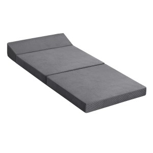 Giselle Bedding Foldable Trifold Mattress Sofa Bed, Grey, High-Density Foam, 184x70x10cm, Washable Cover, Pillow