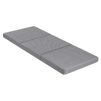 Giselle Bedding Foldable Mattress Sofa Bed, Trifold Memory Foam, 190x78cm, Removable Cover, Grey, Camping Cushion