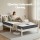 Giselle Single Mattress and Artiss Solid Pine Bed Frame Set White with 16cm Hybrid Bonnell Mattress