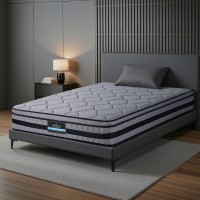 Giselle Bedding TITAN 34cm Single Hybrid Mattress Pocket Spring Bamboo Euro Top Medium Firm Support Excellence