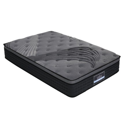 Giselle Bedding Alanya 34cm Euro Top Mattress - Single, Bamboo Charcoal Cover, Medium-Firm, 5-Zone Support