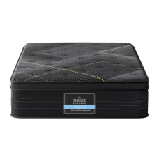 Giselle Bedding Midnight Series Single Mattress 35cm Bamboo Charcoal Foam, Medium Firm Euro Top, Pocket Spring System