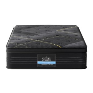 Giselle Bedding Midnight Series Single Mattress 35cm Bamboo Charcoal Foam, Medium Firm Euro Top, Pocket Spring System