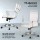 Artiss Foldable Computer Desk and PU Leather Office Chair Set, Wall Mounted, White, Adjustable Height, Space Saving