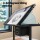 Artiss Black Drafting Table: Adjustable Tempered Glass Desk with Storage Trays, Drawers, and Locking Castors