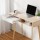 Artiss Computer Desk 90cm Oak and White – Scandinavian Style, Drawer, Open Shelf, Rubber Wood Legs, Sturdy Build