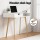 Artiss 90CM White Computer Desk - Scandinavian Style, Rubber Wood Legs, Drawer & Shelf, 15mm Particle Board