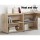 Artiss Computer Desk with Bookshelf, Oak, 130CM, Particle Board, L-Shape, Space-Saving, Anti-Slip Legs, Easy Assembly