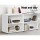 Artiss Computer Desk with Swivelling Bookshelf, Particle Board, White, 130cm, L-Shaped, Space-Saving Design