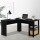 Artiss Ronald Computer Desk L-Shape Black 136cm, 2-Tier Shelf, Cable Management, 15mm Particle Board, Space Saving