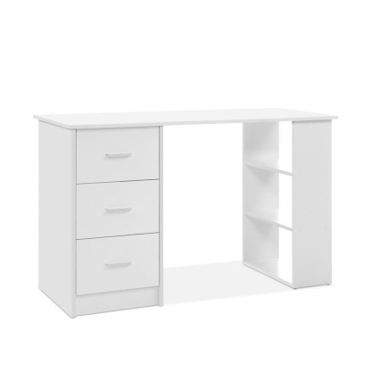 Artiss Computer Desk with Drawers and Shelves, 15mm Particle Board, White, 120cm - Stylish & Functional Office Solution