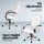 Artiss 120cm Computer Desk and Executive Office Chair Set, White, PU Leather, High Back, Storage Drawers, Shelves