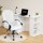 Artiss 120cm Computer Desk and Executive Office Chair Set, White, PU Leather, High Back, Storage Drawers, Shelves