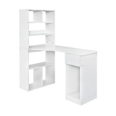 Artiss Computer Desk with Bookshelf, 15mm Particle Board, 120cm, White, Stylish Workspace, Easy Assembly