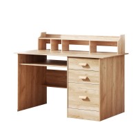 Artiss Pine Computer Desk with Shelves & Drawers, 115x60x95cm - Stylish Particle Board, Easy Assembly, Modern Design
