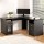 Artiss L-Shaped Computer Desk, 15mm Particle Board, 150x150cm, Black - Corner Table with Storage, Cable Management
