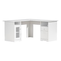 Artiss L-Shaped White Computer Desk with Storage Cabinet & Drawers, 150cm - Space-Saving Home Office Solution