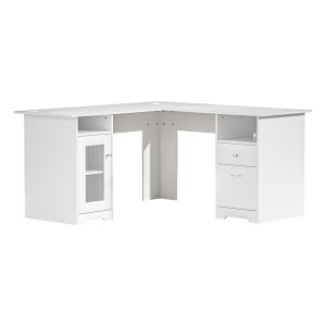 Artiss L-Shaped White Computer Desk with Storage Cabinet & Drawers, 150cm - Space-Saving Home Office Solution