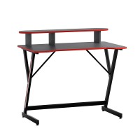 Artiss Gaming Desk, MDF Board, 100CM, Black - Stylish & Durable Two-Tier Design with Y-Shaped Legs, 90kg Capacity