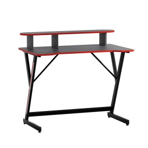 Artiss Gaming Desk, MDF Board, 100CM, Black - Stylish & Durable Two-Tier Design with Y-Shaped Legs, 90kg Capacity