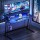 Artiss 120cm Gaming Desk with RGB LED Lights Built In Power USB Ports and Monitor Shelf Carbon Fibre Top