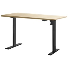 Artiss Motorised Standing Desk, Particle Board, 140cm, White Oak, Adjustable Frame, Eco-Friendly, Anti-Scratch Finish