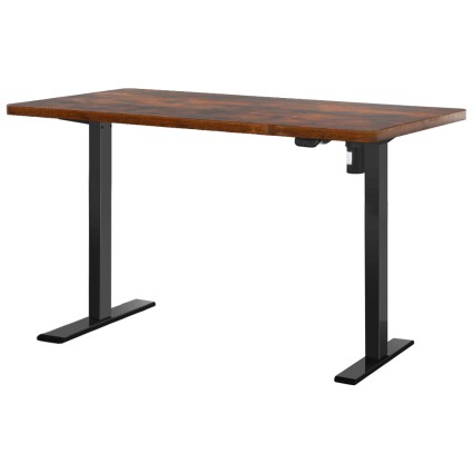 Artiss Motorised Standing Desk, Particle Board, 140cm, Rustic Brown, Adjustable Height, Quiet Operation, Home Office