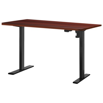 Artiss Standing Desk Motorised Walnut 140cm – Height Adjustable Sit Stand Desk, Eco-Friendly, Quiet Operation