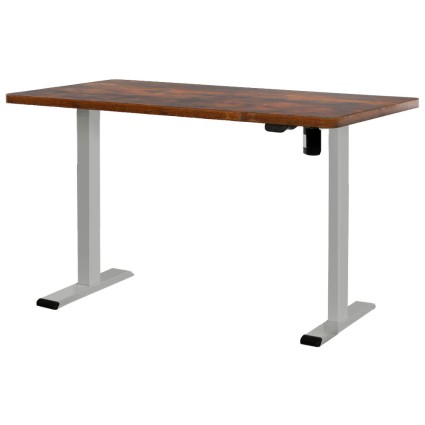 Artiss Motorised Standing Desk, Particle Board, 140CM, Rustic Brown, Height Adjustable, Home Office Furniture