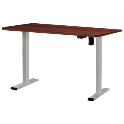 Artiss Motorised Standing Desk, Particle Board, 140CM, Walnut, Adjustable Height, Quiet Operation, Home Office
