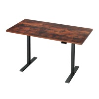 Artiss Motorised Standing Desk, Rustic Brown, 140cm, Dual Motor Height Adjustable Frame, Eco-Friendly, Quiet Operation