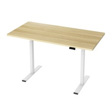 Artiss Motorised Standing Desk, Dual Motor, Particle Board, 140CM, White Oak, Adjustable Height, Eco-Friendly
