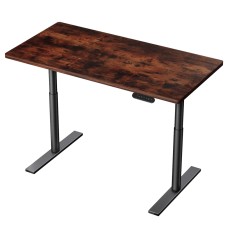Artiss Standing Desk Motorised Electric Dual Motor 120cm Rustic Brown, Height Adjustable, Metal Frame, Eco Particleboard