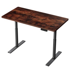 Artiss Standing Desk Motorised Electric Dual Motor 120cm Rustic Brown, Height Adjustable, Metal Frame, Eco Particleboard