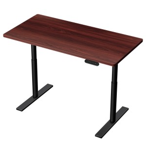 Artiss Motorised Electric Standing Desk, Metal Frame, Walnut Finish, 120cm, Dual Motors, Adjustable Height