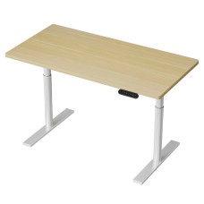 Artiss Standing Desk Motorised Electric Dual Motor 120cm White Oak, Height Adjustable, Digital Control, Eco-Friendly