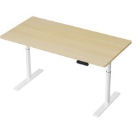 Artiss Motorised Electric Dual Motor Standing Desk 140CM White Oak - Adjustable Height, Eco-Friendly, Quiet Operation