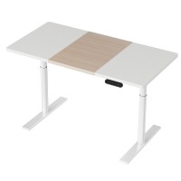 Artiss Motorised Standing Desk Dual Motor 120cm White Pine Adjustable Height, Timer, Memory Settings