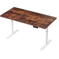 Artiss Dual Motor Electric Standing Desk 140CM, Rustic Brown - Adjustable Height, Quiet Operation, Eco-Friendly