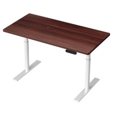 Artiss Motorised Electric Standing Desk, Metal Frame, 120CM, Walnut, Dual Motors, Height Adjustable, Eco-Friendly